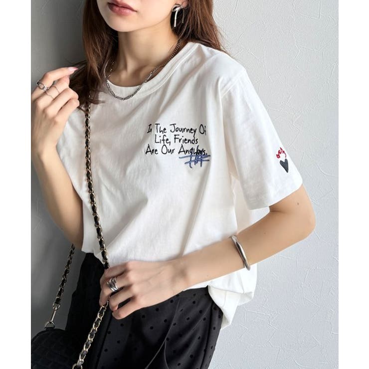 アートのように刺繍が映える。オーガニックコットン100%らくがき風刺繍 無地＆ボ… | Classical Elf  | 詳細画像11 