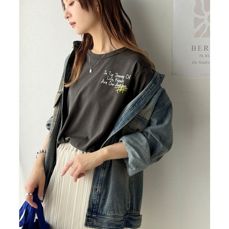 アートのように刺繍が映える。オーガニックコットン100%らくがき風刺繍 無地＆ボ… | Classical Elf  | 詳細画像42 