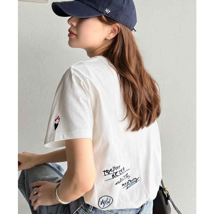 アートのように刺繍が映える。オーガニックコットン100%らくがき風刺繍 無地＆ボ… | Classical Elf  | 詳細画像2 