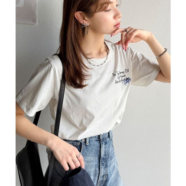 アートのように刺繍が映える。オーガニックコットン100%らくがき風刺繍 無地＆ボ… | Classical Elf  | 詳細画像3 