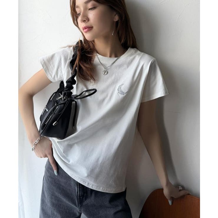 オーガニックコットン100%。胸元ラメ糸ワンポイント刺繍 無地＆ボーダー柄Tシャ… | Classical Elf  | 詳細画像7 