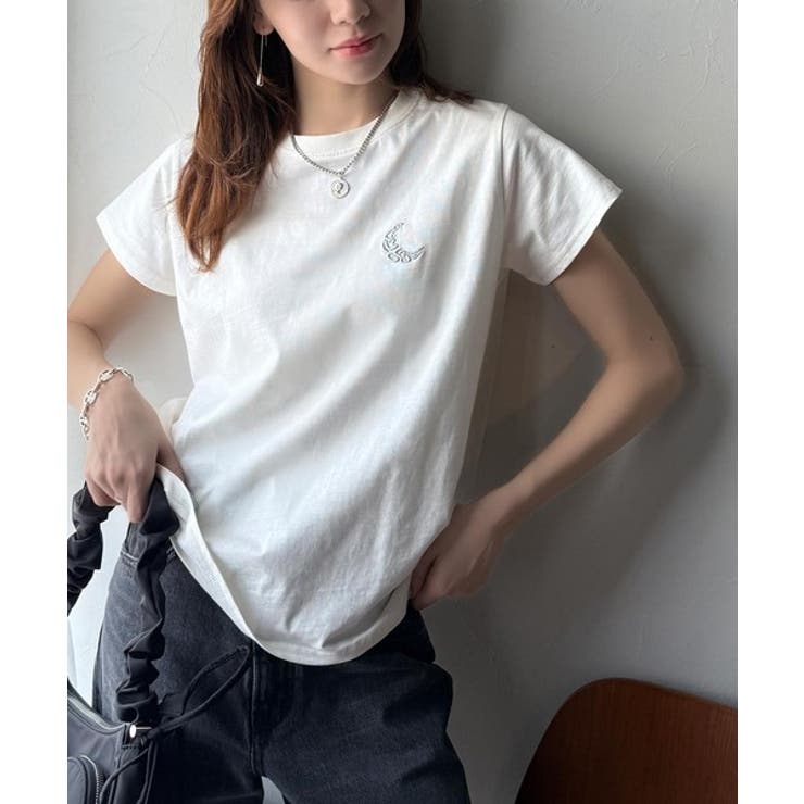 オーガニックコットン100%。胸元ラメ糸ワンポイント刺繍 無地＆ボーダー柄Tシャ… | Classical Elf  | 詳細画像10 