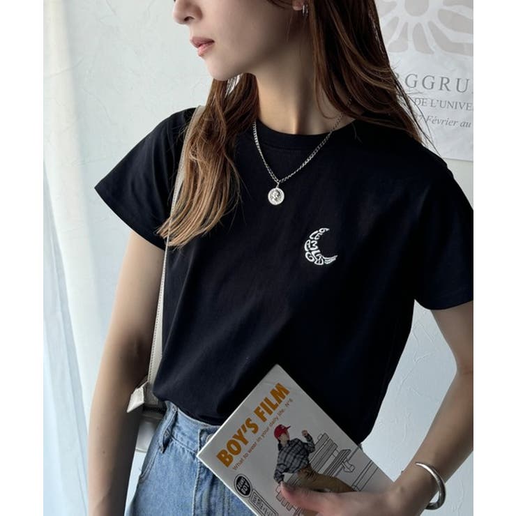 オーガニックコットン100%。胸元ラメ糸ワンポイント刺繍 無地＆ボーダー柄Tシャ… | Classical Elf  | 詳細画像20 