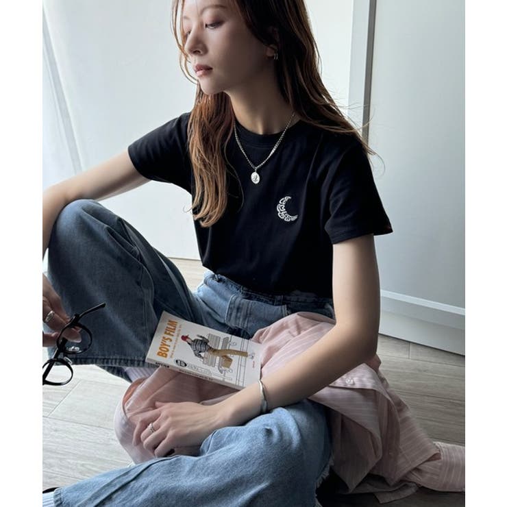 オーガニックコットン100%。胸元ラメ糸ワンポイント刺繍 無地＆ボーダー柄Tシャ… | Classical Elf  | 詳細画像21 