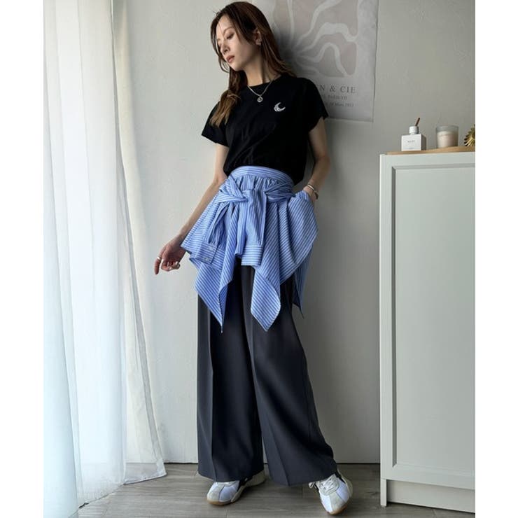 オーガニックコットン100%。胸元ラメ糸ワンポイント刺繍 無地＆ボーダー柄Tシャ… | Classical Elf  | 詳細画像22 