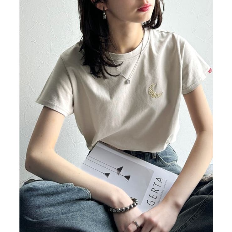 オーガニックコットン100%。胸元ラメ糸ワンポイント刺繍 無地＆ボーダー柄Tシャ… | Classical Elf  | 詳細画像24 