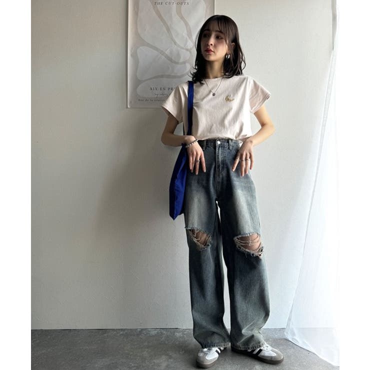 オーガニックコットン100%。胸元ラメ糸ワンポイント刺繍 無地＆ボーダー柄Tシャ… | Classical Elf  | 詳細画像27 