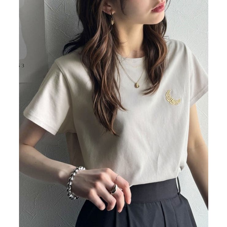 オーガニックコットン100%。胸元ラメ糸ワンポイント刺繍 無地＆ボーダー柄Tシャ… | Classical Elf  | 詳細画像28 