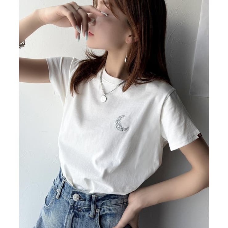 オーガニックコットン100%。胸元ラメ糸ワンポイント刺繍 無地＆ボーダー柄Tシャ… | Classical Elf  | 詳細画像1 