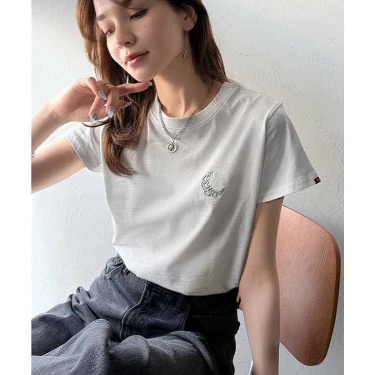 オーガニックコットン100%。胸元ラメ糸ワンポイント刺繍 無地＆ボーダー柄Tシャ… | Classical Elf  | 詳細画像4 