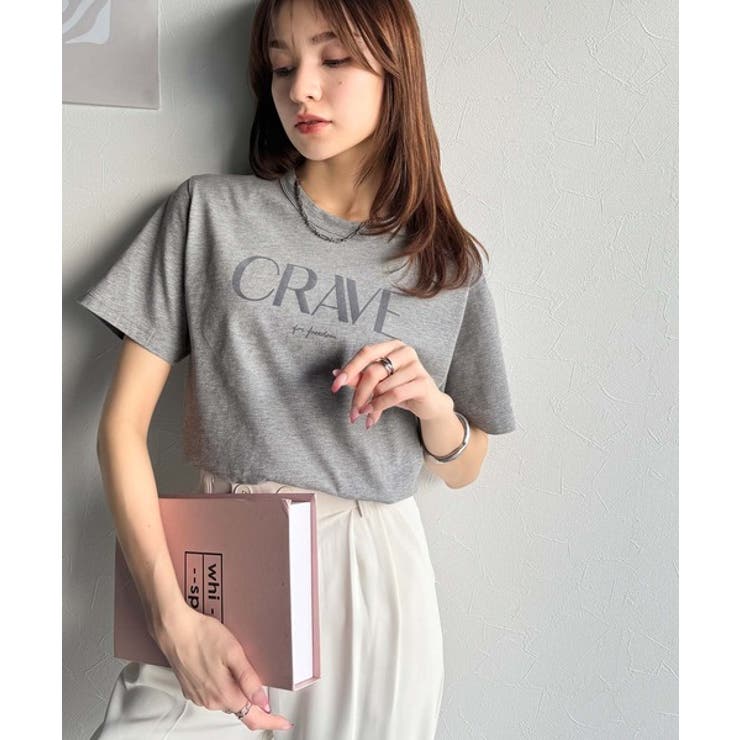 垢抜けた大人カジュアル。オーガニックコットン100％フロッキーロゴプリントTシャ… | Classical Elf  | 詳細画像10 