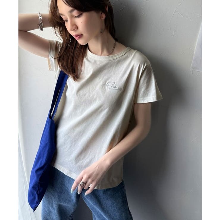 こなれ感たっぷり。オーガニックコットン100％胸元PAEAN刺繍Tシャツ(半袖) | Classical Elf  | 詳細画像4 