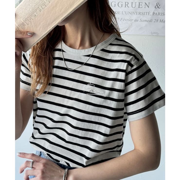 こなれ感たっぷり。オーガニックコットン100％胸元PAEAN刺繍Tシャツ(半袖) | Classical Elf  | 詳細画像19 