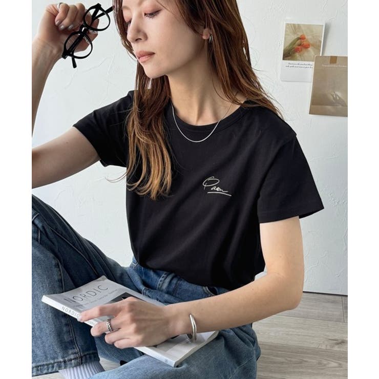 こなれ感たっぷり。オーガニックコットン100％胸元PAEAN刺繍Tシャツ(半袖) | Classical Elf  | 詳細画像23 