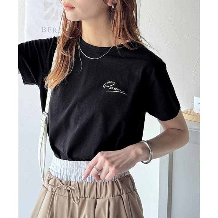 こなれ感たっぷり。オーガニックコットン100％胸元PAEAN刺繍Tシャツ(半袖) | Classical Elf  | 詳細画像28 