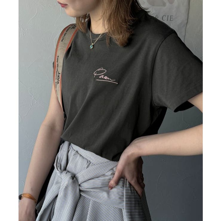 こなれ感たっぷり。オーガニックコットン100％胸元PAEAN刺繍Tシャツ(半袖) | Classical Elf  | 詳細画像32 