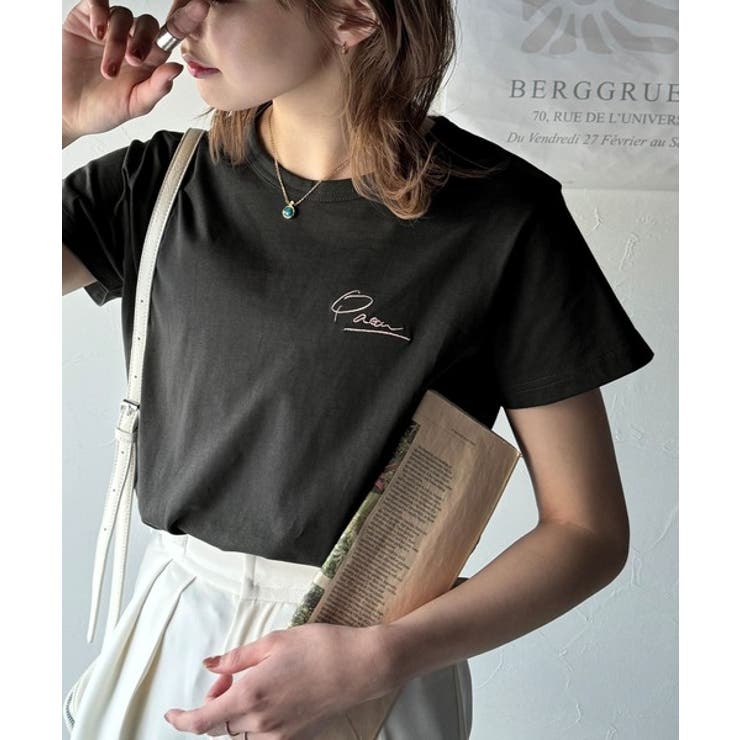 こなれ感たっぷり。オーガニックコットン100％胸元PAEAN刺繍Tシャツ(半袖) | Classical Elf  | 詳細画像34 