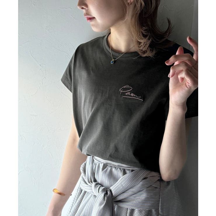 こなれ感たっぷり。オーガニックコットン100％胸元PAEAN刺繍Tシャツ(半袖) | Classical Elf  | 詳細画像38 
