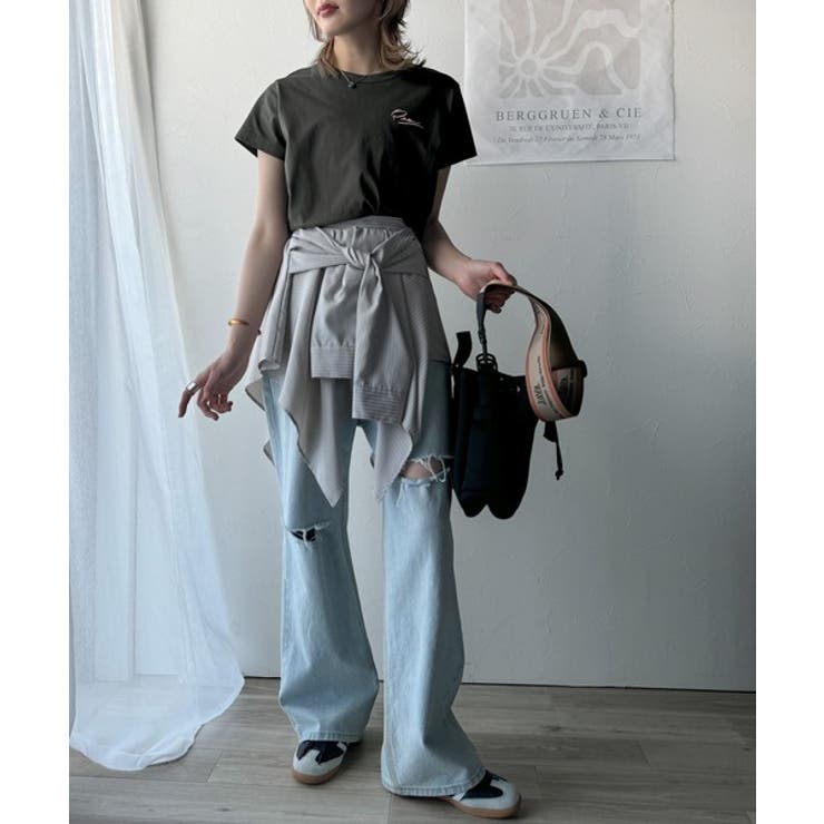 こなれ感たっぷり。オーガニックコットン100％胸元PAEAN刺繍Tシャツ(半袖) | Classical Elf  | 詳細画像39 