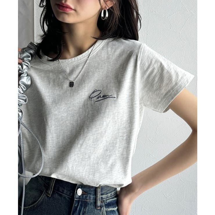 こなれ感たっぷり。オーガニックコットン100％胸元PAEAN刺繍Tシャツ(半袖) | Classical Elf  | 詳細画像40 