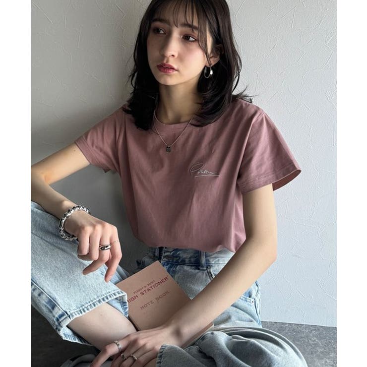 栗原まぁこ　ウィニング女性用チェストガード&Tシャツ こなれ感たっぷり。オーガニックコットン100％胸元PAEAN刺繍T