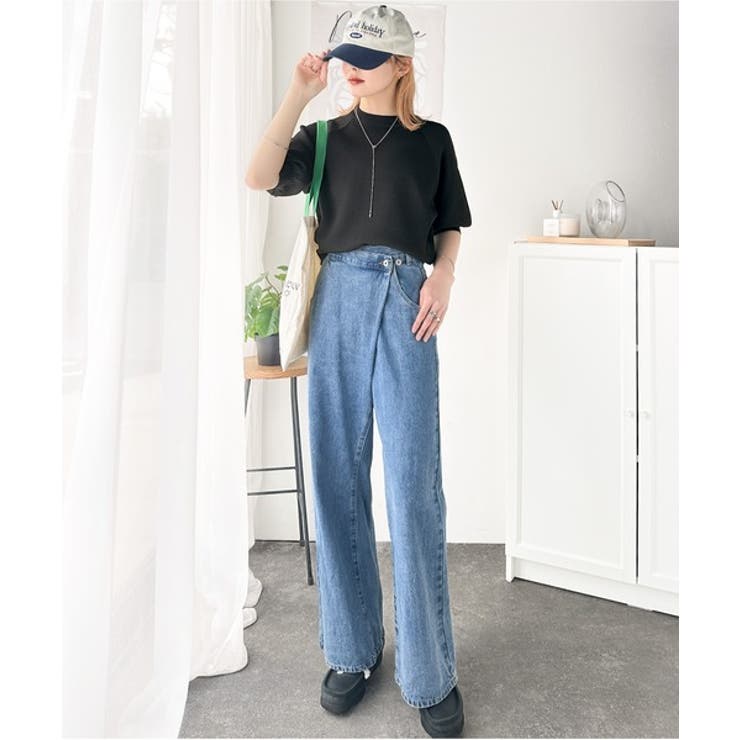 抜け感のある洗練デザイン。ラグランコンパクトスウェット風ニット(半袖） | Classical Elf  | 詳細画像10 