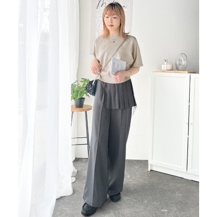 抜け感のある洗練デザイン。ラグランコンパクトスウェット風ニット(半袖） | Classical Elf  | 詳細画像35 