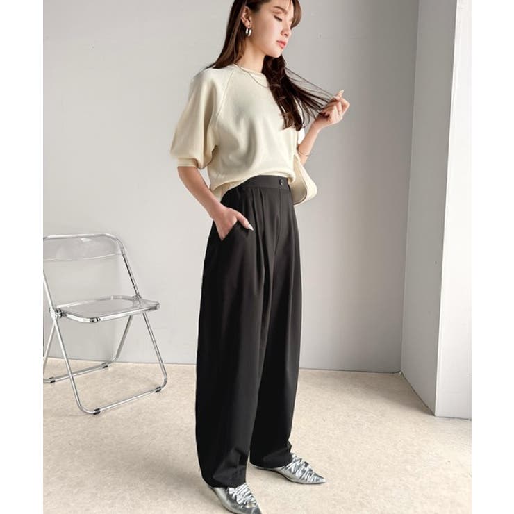 抜け感のある洗練デザイン。ラグランコンパクトスウェット風ニット(半袖） | Classical Elf  | 詳細画像40 