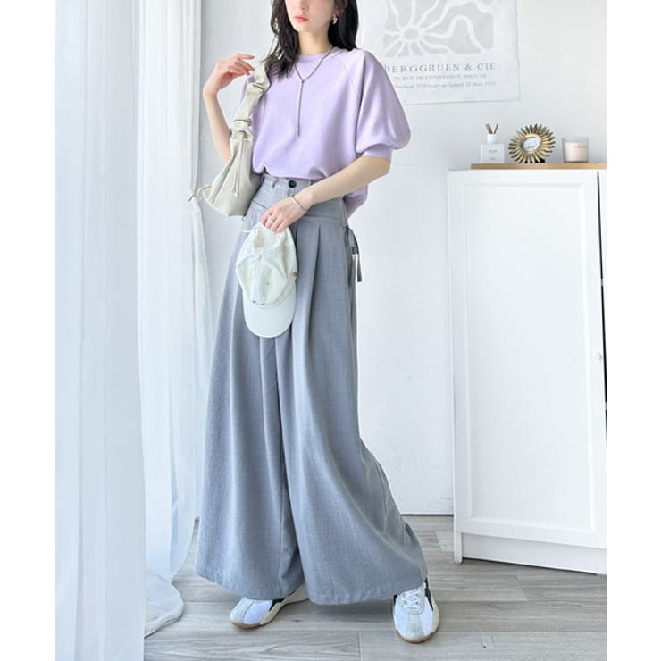 抜け感のある洗練デザイン。ラグランコンパクトスウェット風ニット(半袖） | Classical Elf  | 詳細画像46 