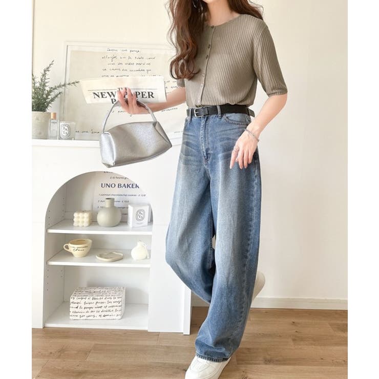 大人のこなれ感。シアーリブニット半袖カーディガン | Classical Elf  | 詳細画像24 