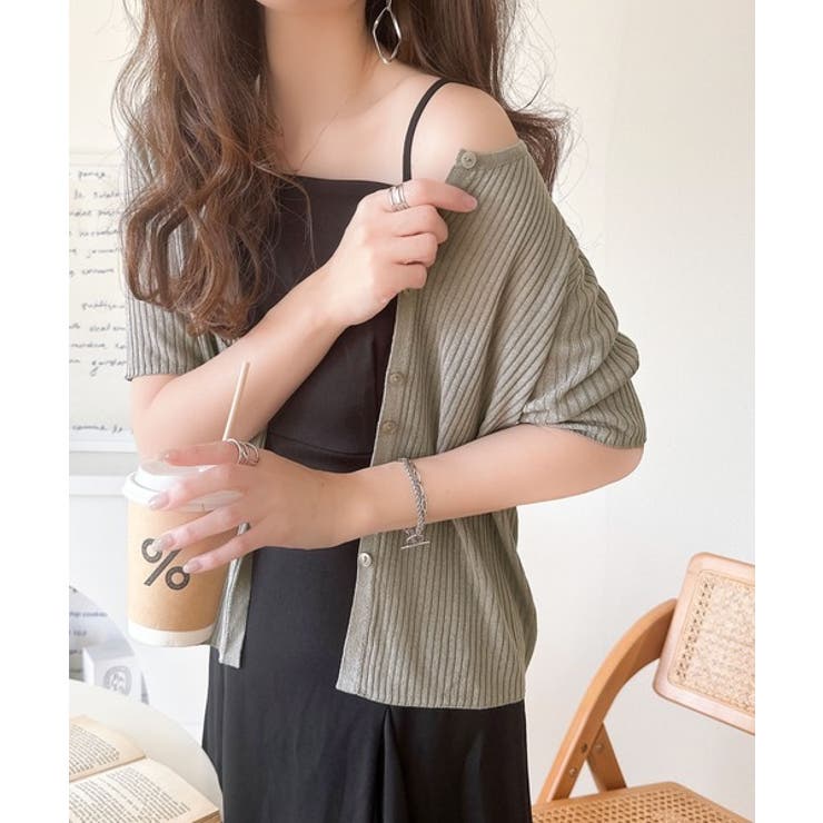 大人のこなれ感。シアーリブニット半袖カーディガン | Classical Elf  | 詳細画像28 