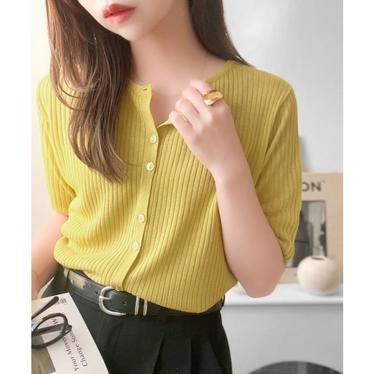 大人のこなれ感。シアーリブニット半袖カーディガン | Classical Elf  | 詳細画像32 