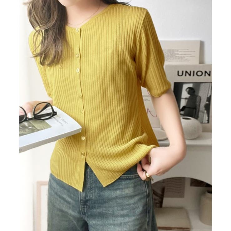 大人のこなれ感。シアーリブニット半袖カーディガン | Classical Elf  | 詳細画像33 