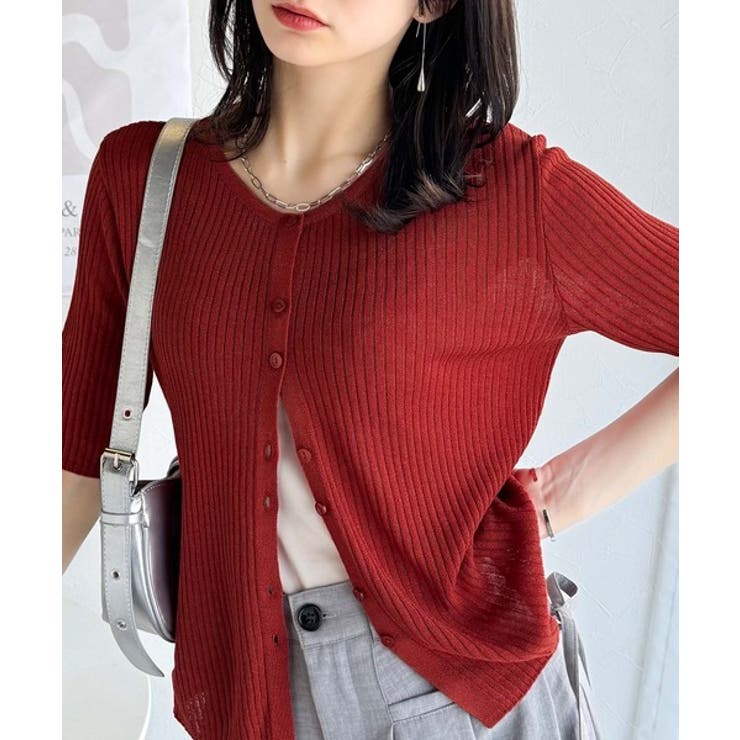 大人のこなれ感。シアーリブニット半袖カーディガン | Classical Elf  | 詳細画像39 