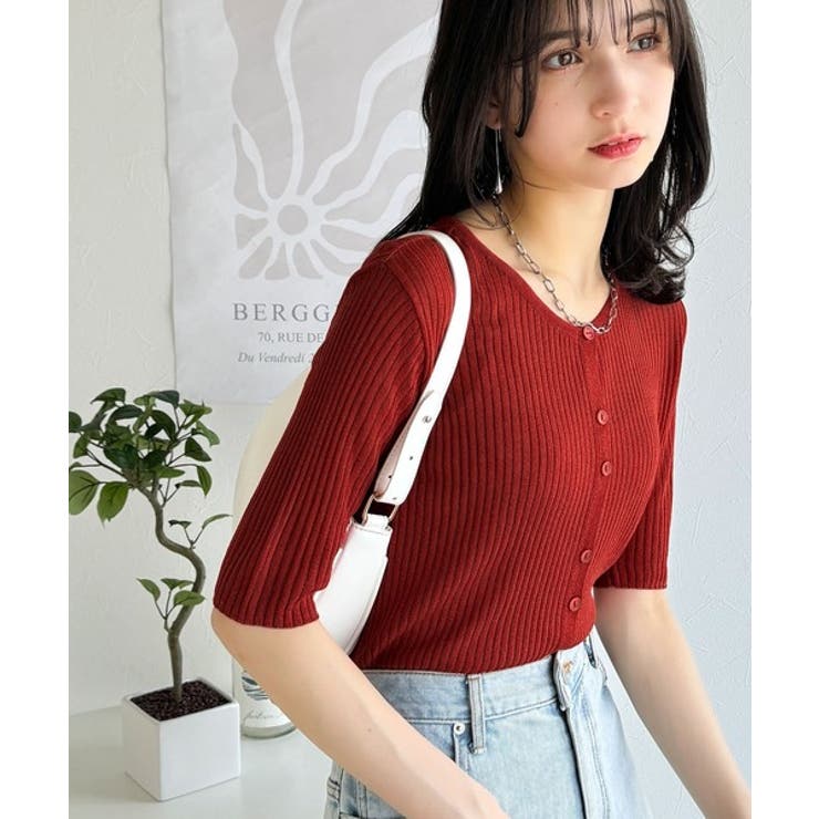 大人のこなれ感。シアーリブニット半袖カーディガン | Classical Elf  | 詳細画像42 