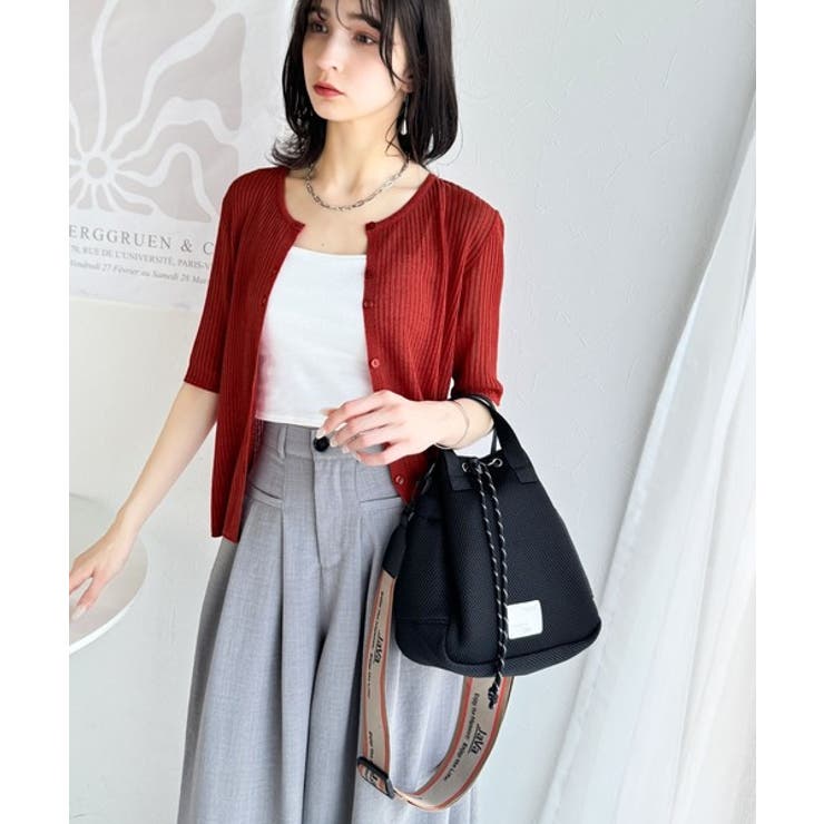 大人のこなれ感。シアーリブニット半袖カーディガン | Classical Elf  | 詳細画像51 