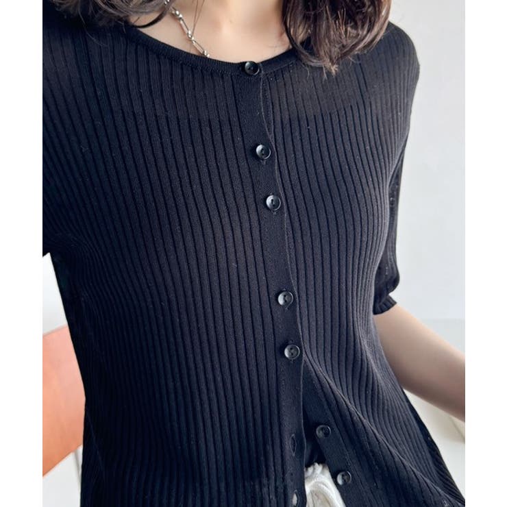 大人のこなれ感。シアーリブニット半袖カーディガン | Classical Elf  | 詳細画像53 