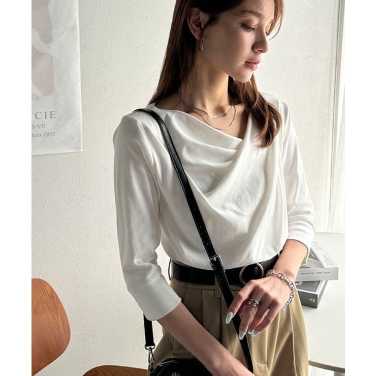 大人の上品映え。綿100％ドレープ５分袖プルオーバー  | Classical Elf  | 詳細画像6 