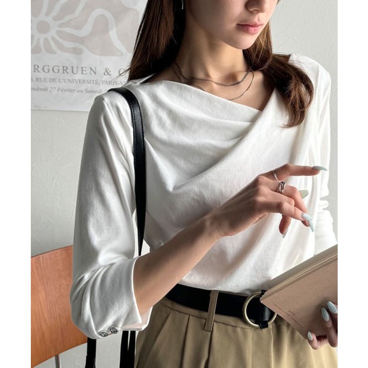 大人の上品映え。綿100％ドレープ５分袖プルオーバー  | Classical Elf  | 詳細画像7 