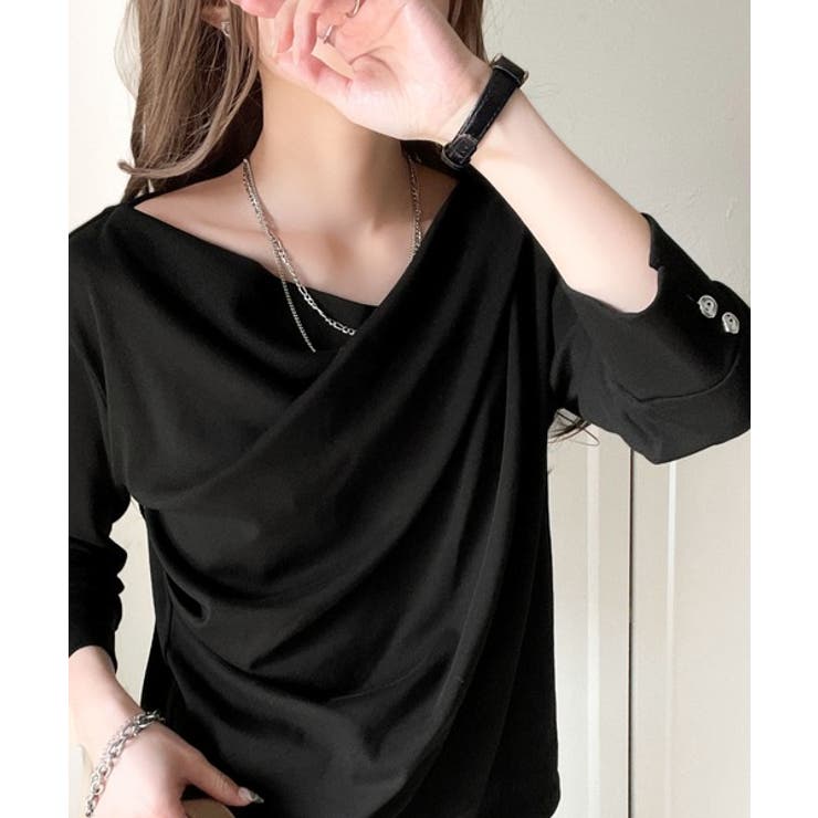 大人の上品映え。綿100％ドレープ５分袖プルオーバー  | Classical Elf  | 詳細画像10 