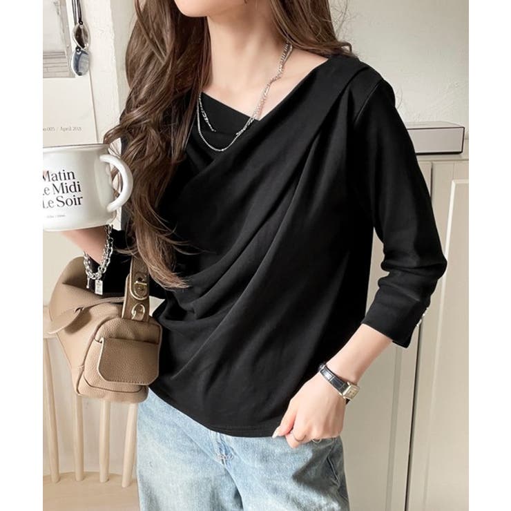 大人の上品映え。綿100％ドレープ５分袖プルオーバー  | Classical Elf  | 詳細画像12 