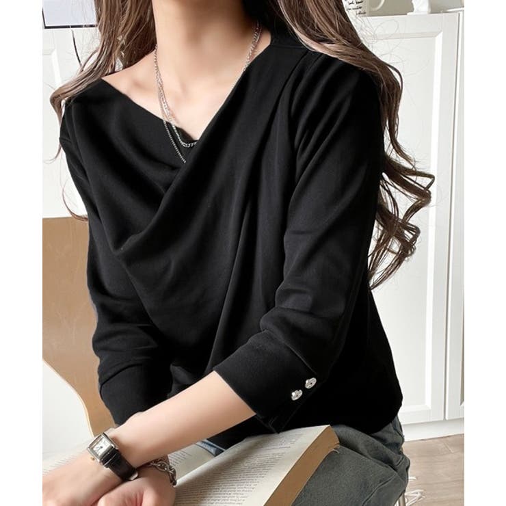 大人の上品映え。綿100％ドレープ５分袖プルオーバー  | Classical Elf  | 詳細画像13 