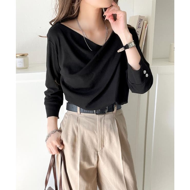 大人の上品映え。綿100％ドレープ５分袖プルオーバー  | Classical Elf  | 詳細画像17 