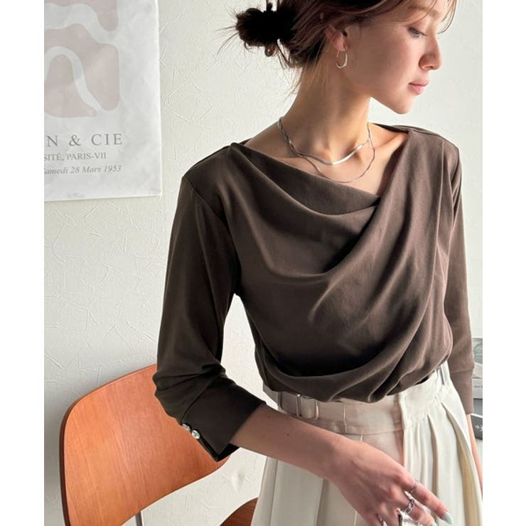 大人の上品映え。綿100％ドレープ５分袖プルオーバー  | Classical Elf  | 詳細画像18 