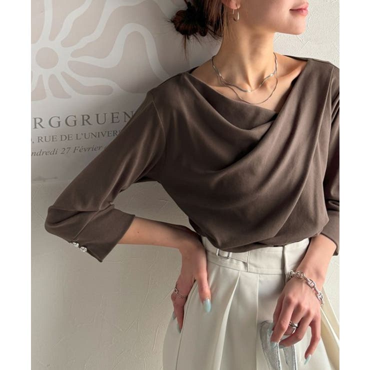 大人の上品映え。綿100％ドレープ５分袖プルオーバー  | Classical Elf  | 詳細画像19 