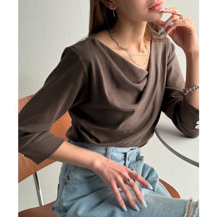 大人の上品映え。綿100％ドレープ５分袖プルオーバー  | Classical Elf  | 詳細画像20 