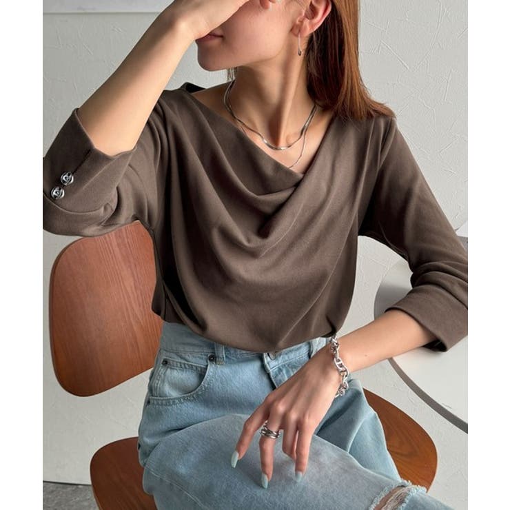 大人の上品映え。綿100％ドレープ５分袖プルオーバー  | Classical Elf  | 詳細画像22 