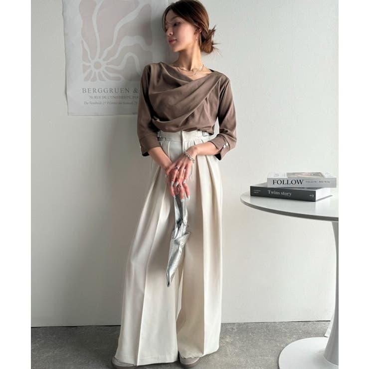 大人の上品映え。綿100％ドレープ５分袖プルオーバー  | Classical Elf  | 詳細画像24 