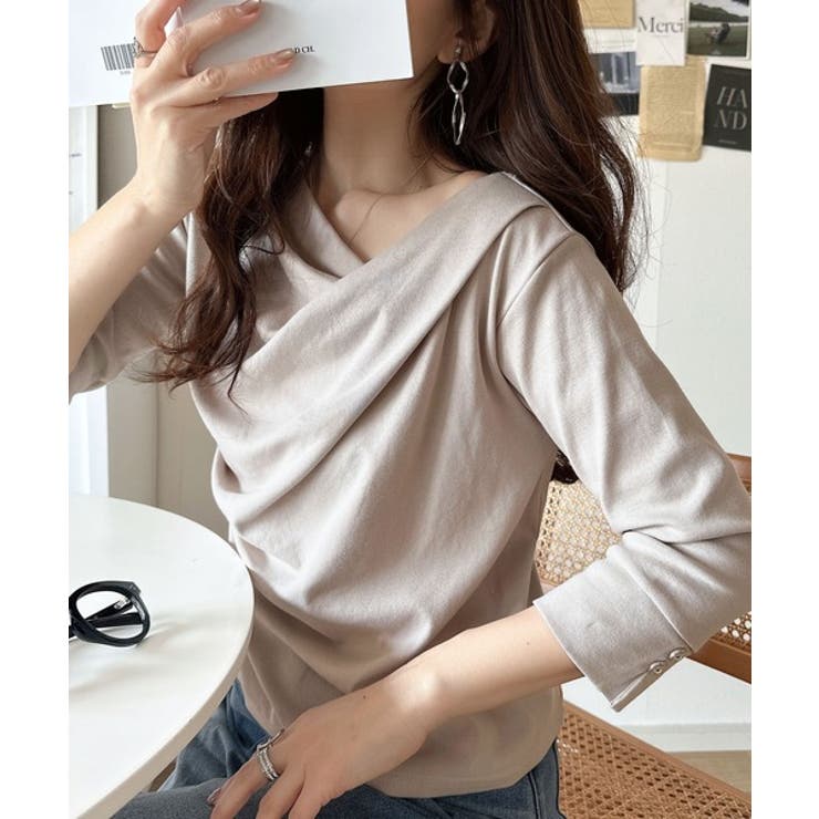 大人の上品映え。綿100％ドレープ５分袖プルオーバー  | Classical Elf  | 詳細画像33 