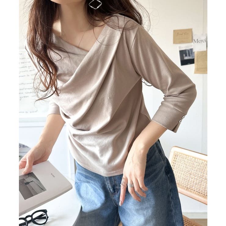 大人の上品映え。綿100％ドレープ５分袖プルオーバー  | Classical Elf  | 詳細画像34 